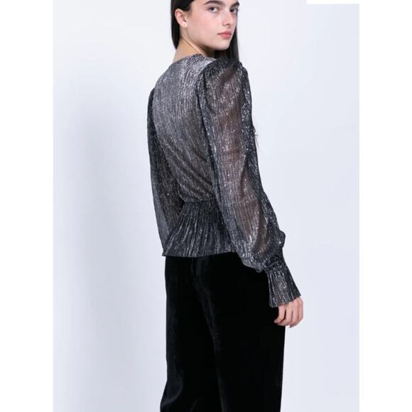 Sabina Musayev Liya Blouse Top Black Sequins Size XS - Picture 2 of 8